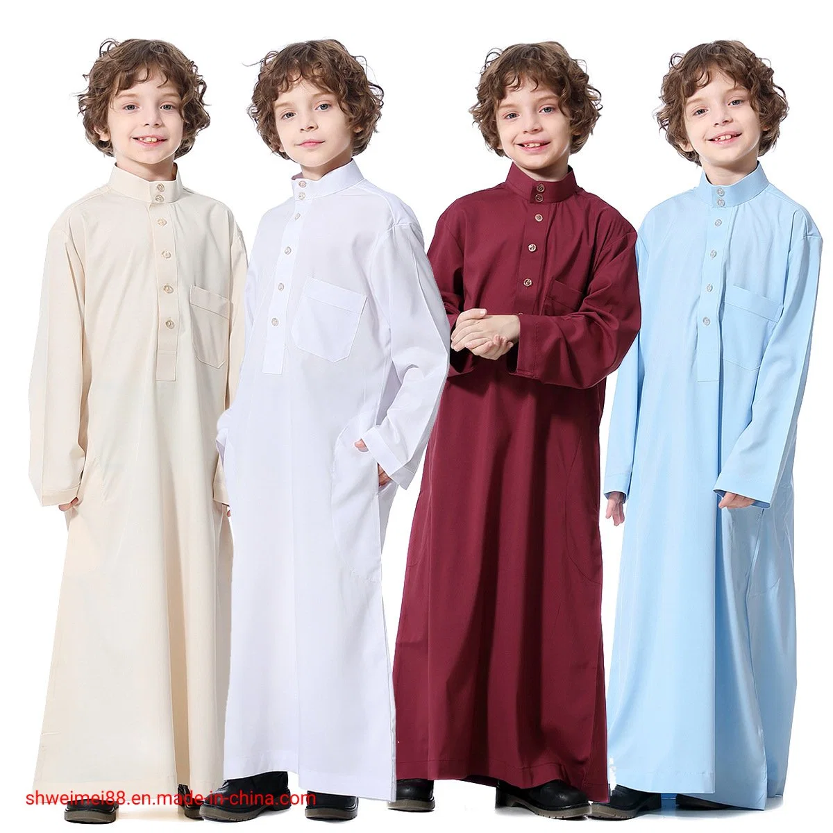 Muslim-Boys-Kids-Robe-Arab-Islamic-Middle-Eastern-Teen-Long-Sleeve-Robes
