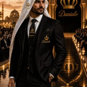 Danialo Luxurio Elegenti Suit Keffiyeh & Tie Walk In Style