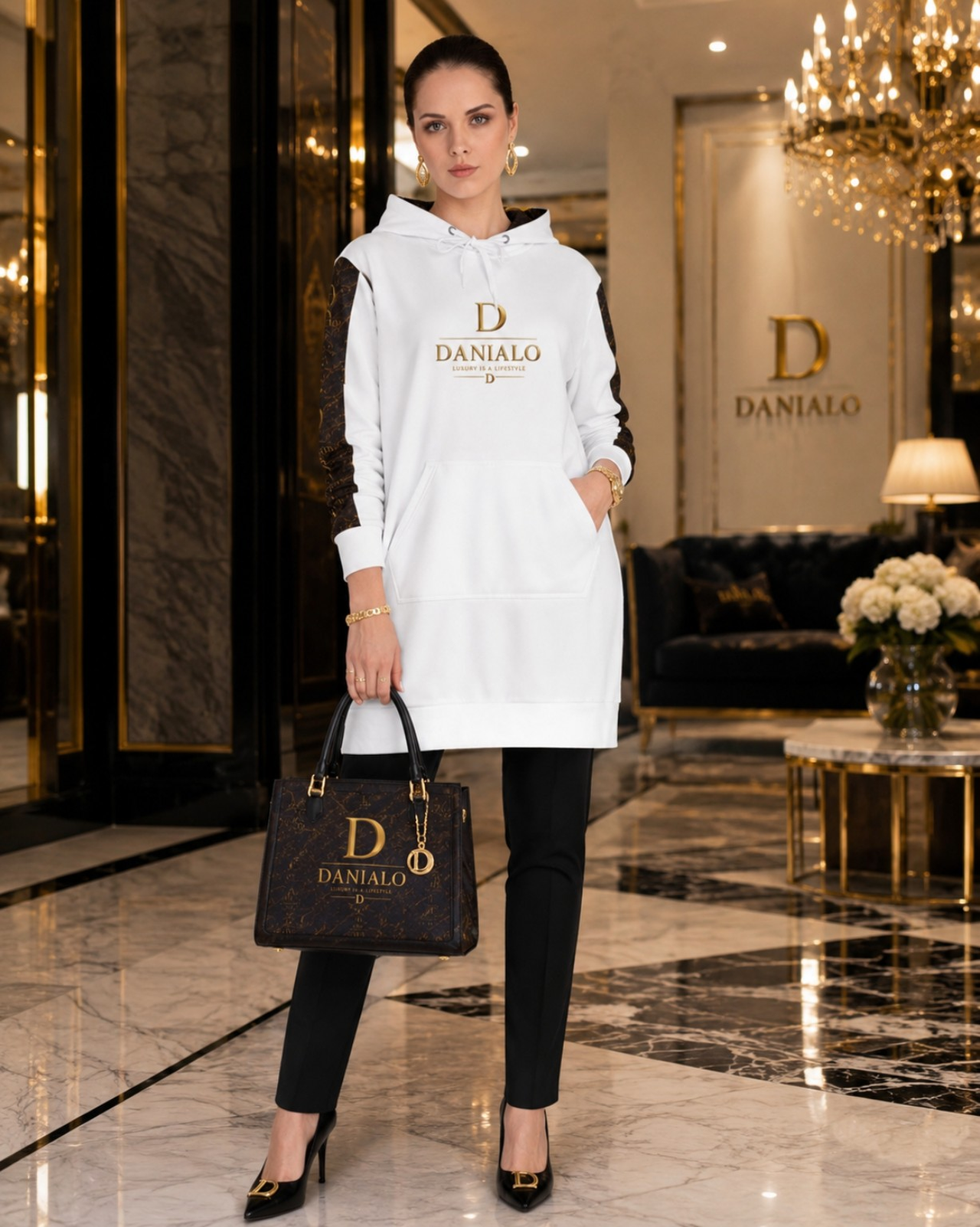 Danialo Luxurio Women's Hoodie Dress