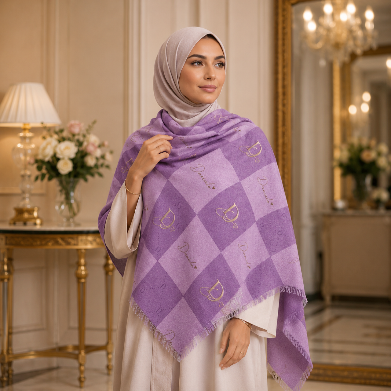 Danialo Luxurio Purple Wrap Scarf
