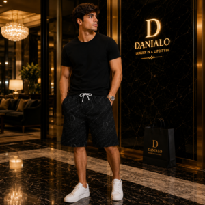 Danialo Men's Signiteri Black Long Shorts