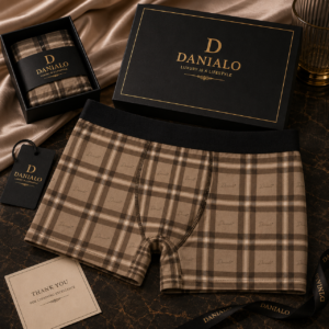 Danialo Signiteri Vintage Checked Cream & Brown Boxers