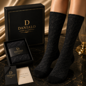Danialo Women's Black Cushioned Crew Socks