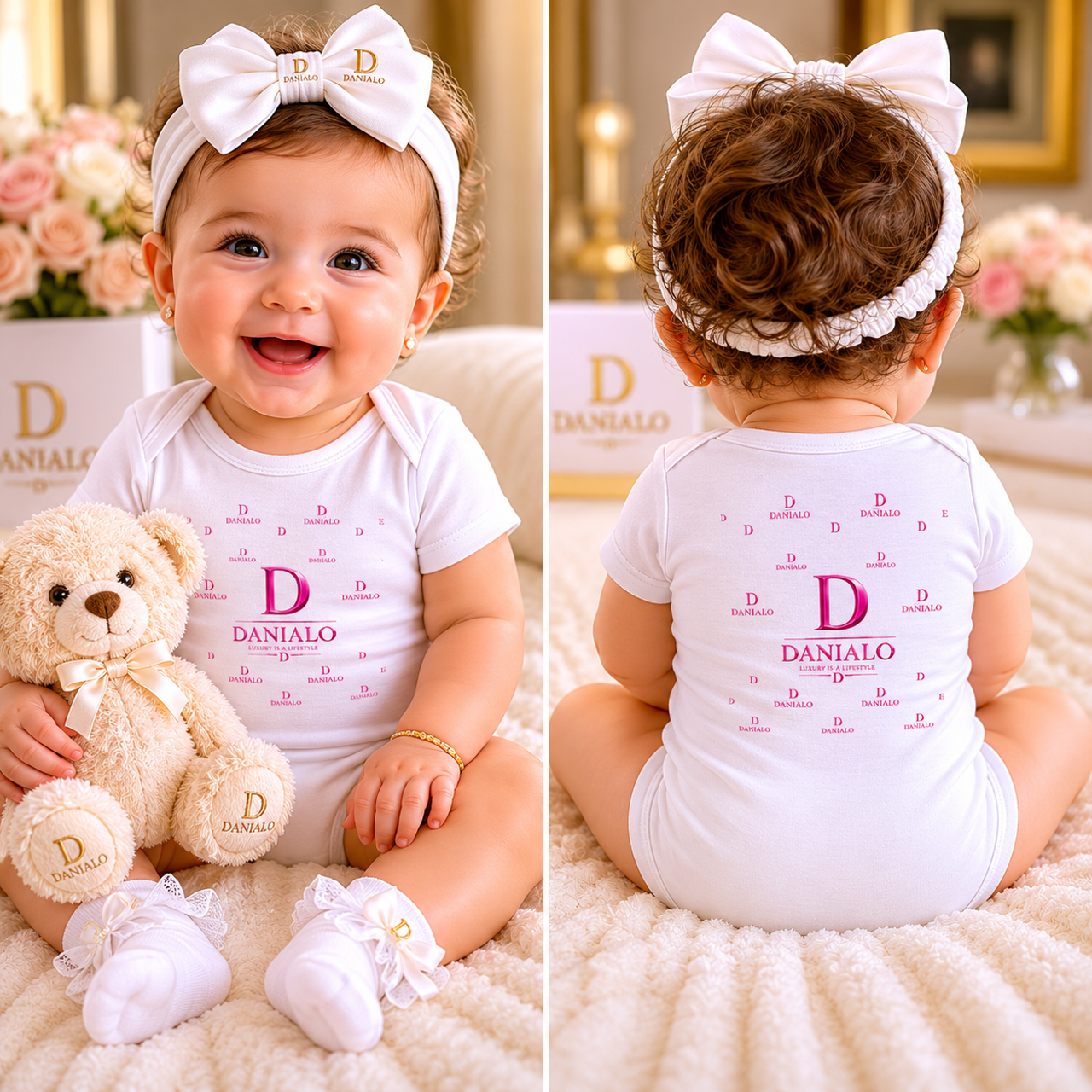 Danialo Luxurio Baby Girls Bodysuit Onesie