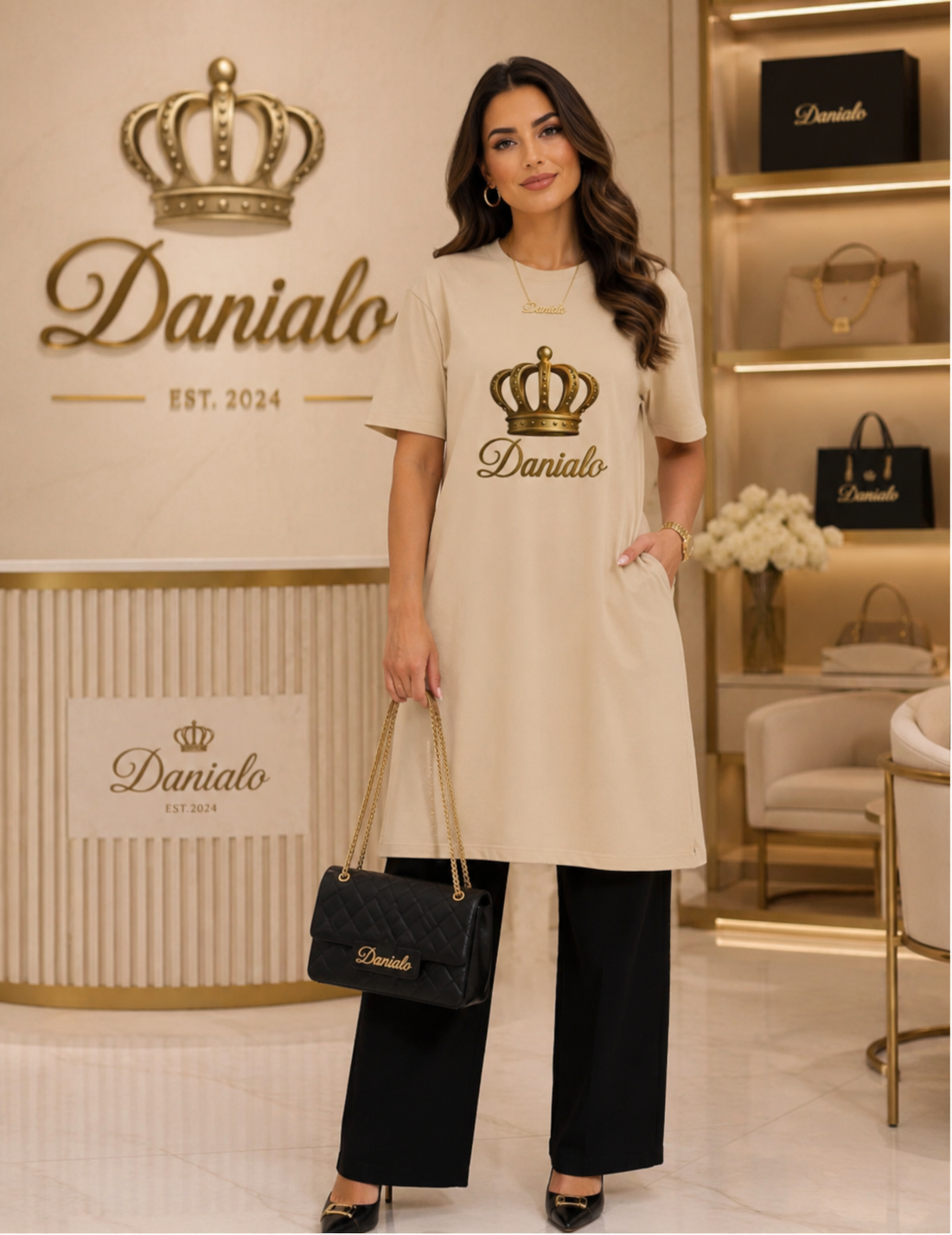 Danialo Elegenti Cotton T-Shirt Dress