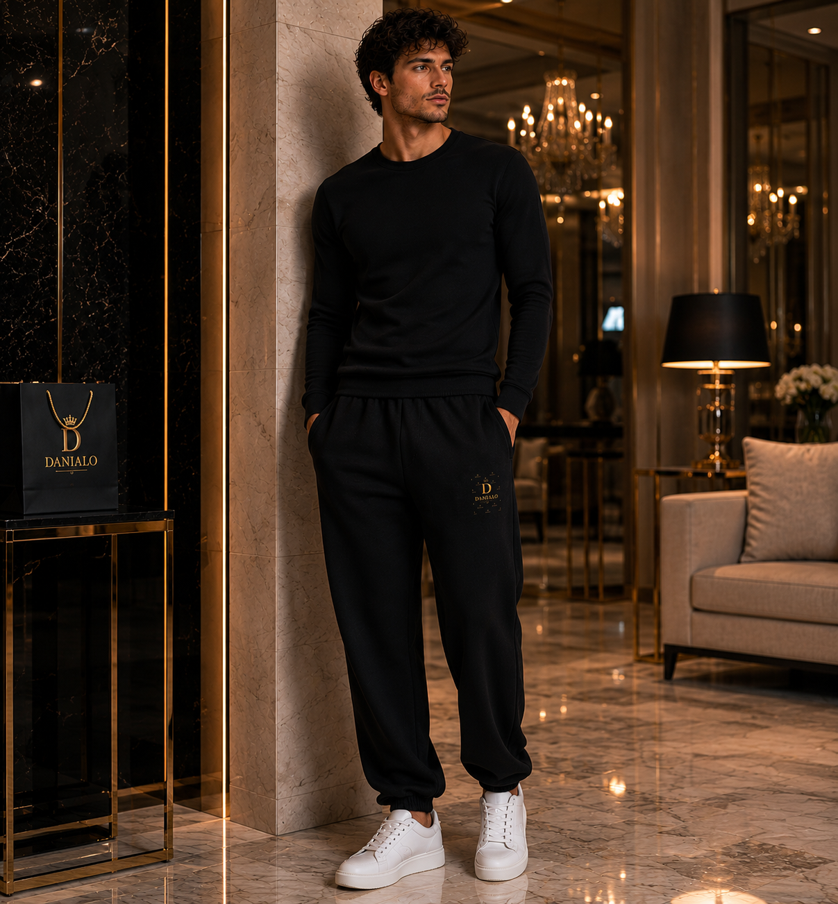 Danialo Luxurio Men's Heavy Weight Sweat Pants