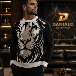 Danialo Luxurio Men's Knitted Crew Neck Sweater