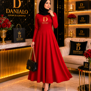 Danialo Luxurio Women's Long Sleeve Midi Dress