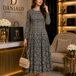 Danialo Luxurio All Seasons Women's Long Sleeve Midi Dress