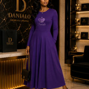 Danialo Luxurio Royal Signiteri Women's Long Sleeve Midi Dress