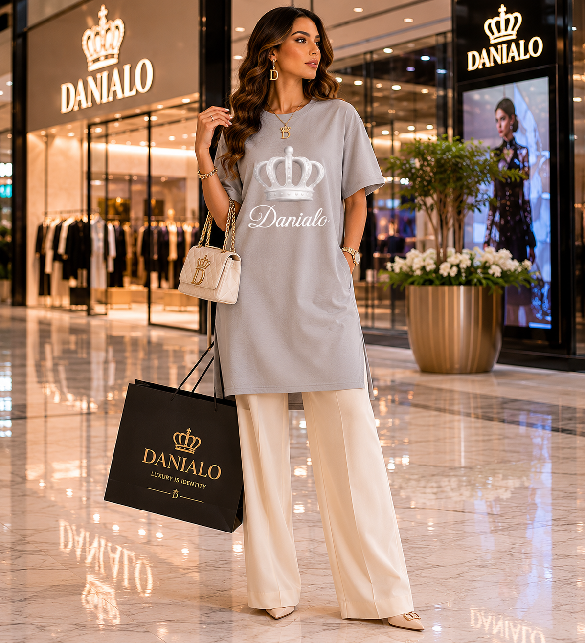 Danialo Elegenti Cotton T-Shirt Dress