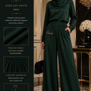 Danialo Luxurio Women's Green Wide-Leg Pants