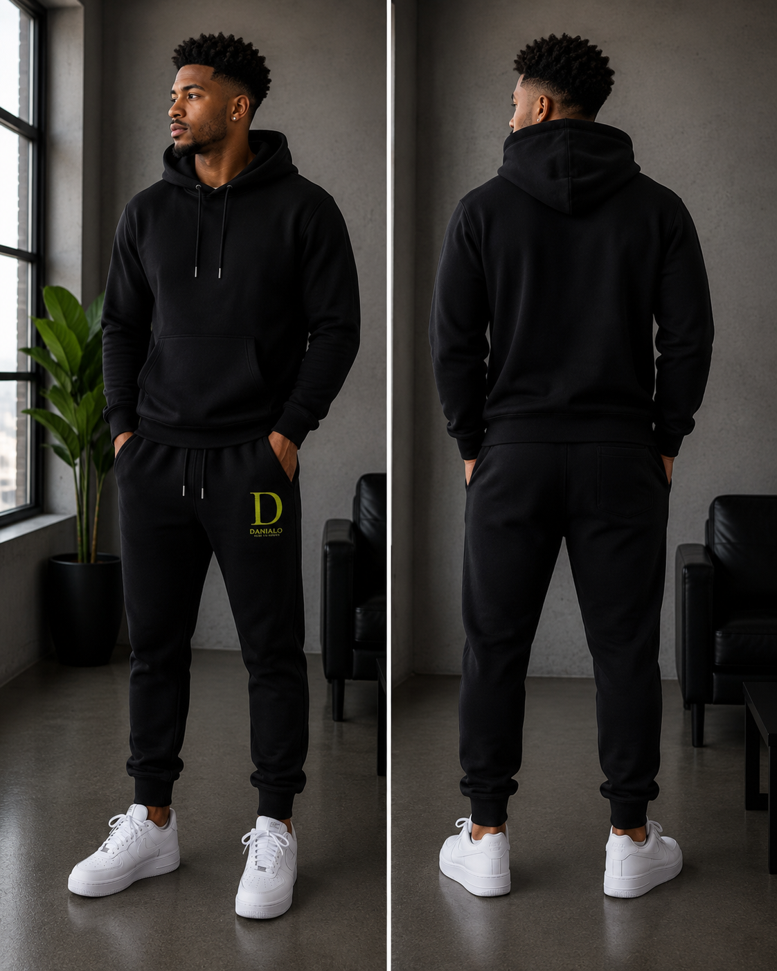 Danialo Luxurio Men's Heavy Weight Sweat Pants