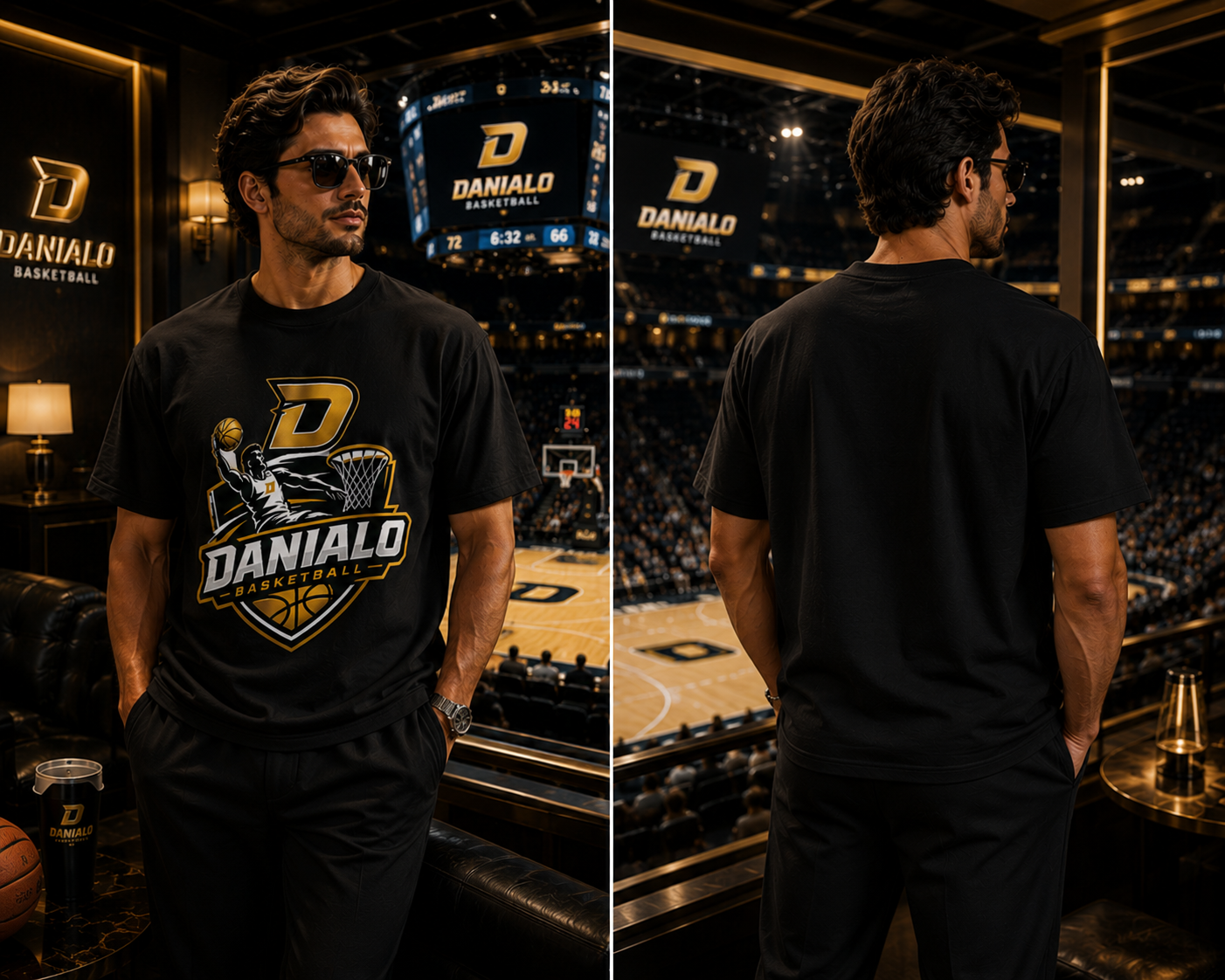 Danialo Luxurio Black Basketball Premium T-Shirt