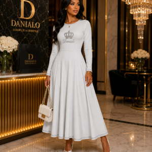 Danialo Luxurio Royal Signiteri Women's Long Sleeve Midi Dress