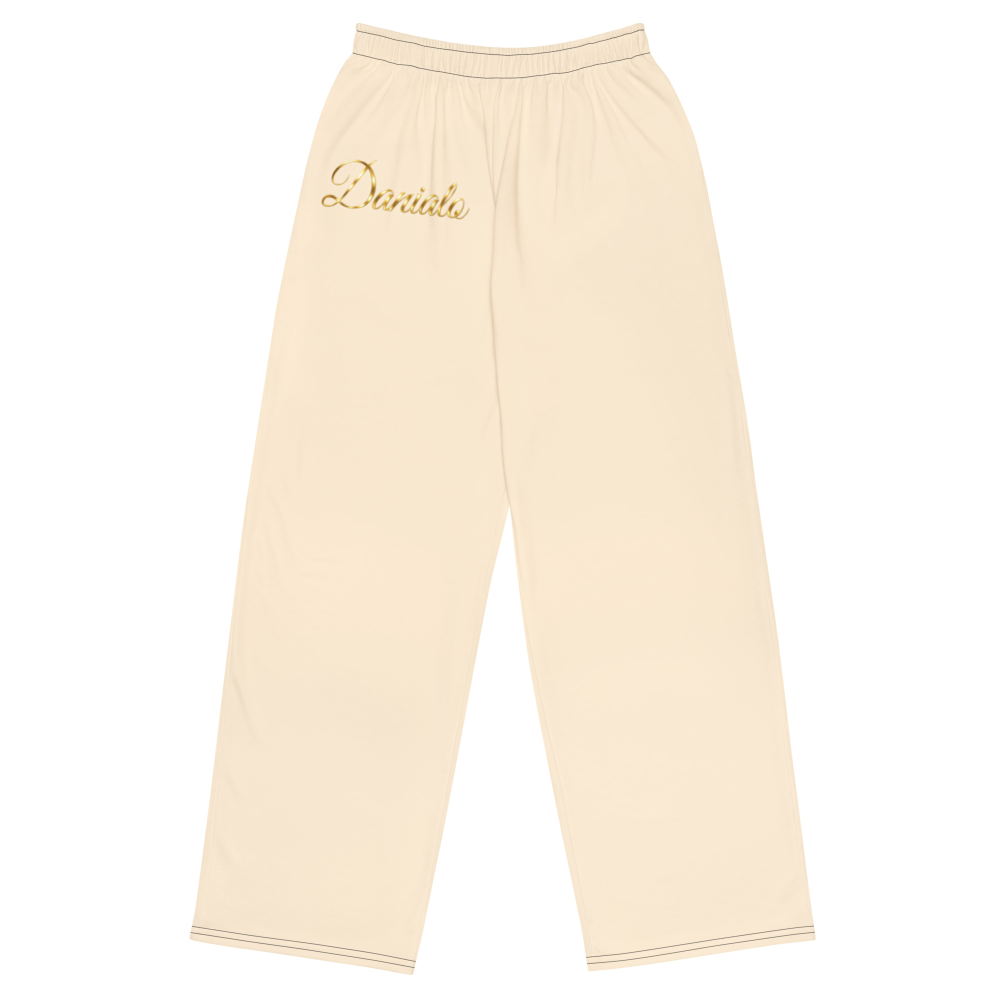 DanialoLuxurio Women's Cream Wide-Leg Pants