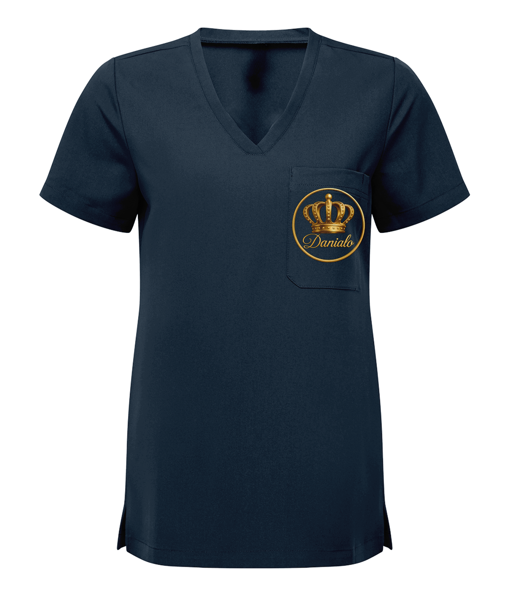 Danialo Luxurio Scrubs Women's Tunic V-Neck T-Shirt